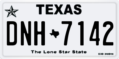 TX license plate DNH7142