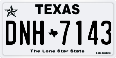 TX license plate DNH7143