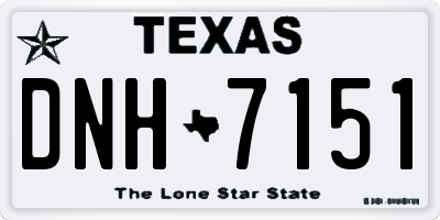 TX license plate DNH7151