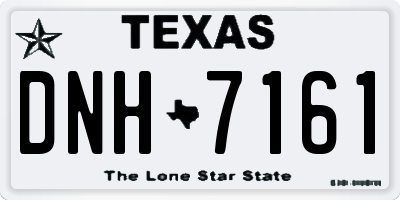 TX license plate DNH7161