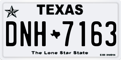 TX license plate DNH7163