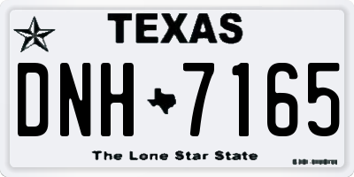 TX license plate DNH7165
