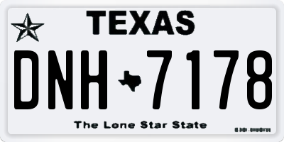 TX license plate DNH7178