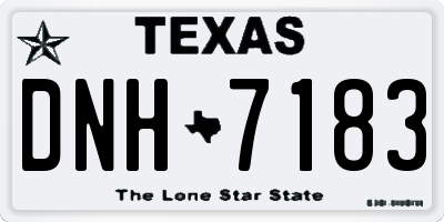 TX license plate DNH7183