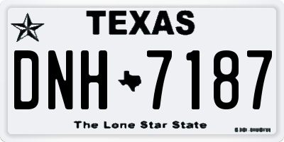 TX license plate DNH7187