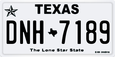 TX license plate DNH7189