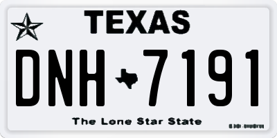 TX license plate DNH7191