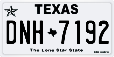 TX license plate DNH7192