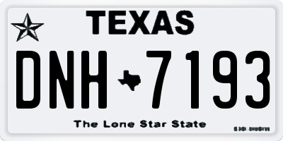 TX license plate DNH7193