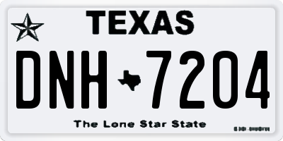 TX license plate DNH7204