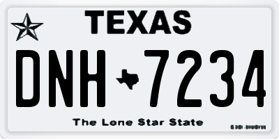TX license plate DNH7234