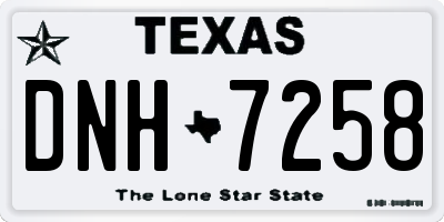 TX license plate DNH7258