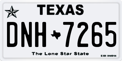 TX license plate DNH7265