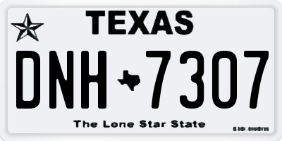 TX license plate DNH7307