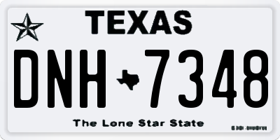 TX license plate DNH7348