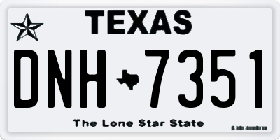 TX license plate DNH7351
