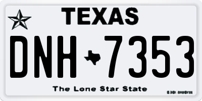 TX license plate DNH7353