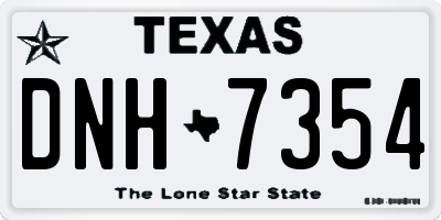 TX license plate DNH7354