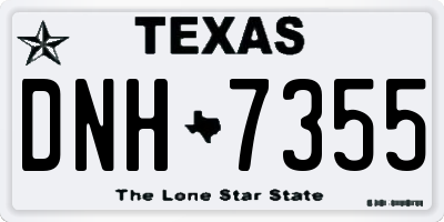 TX license plate DNH7355
