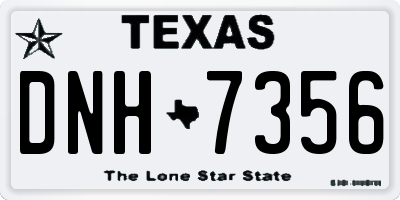 TX license plate DNH7356