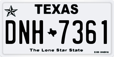 TX license plate DNH7361