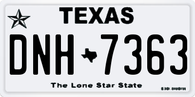 TX license plate DNH7363