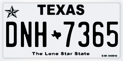 TX license plate DNH7365