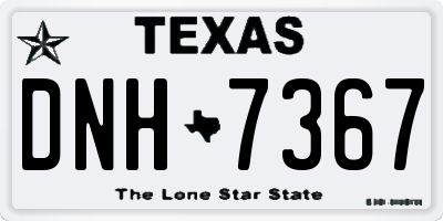 TX license plate DNH7367