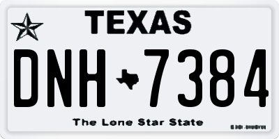 TX license plate DNH7384
