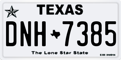 TX license plate DNH7385