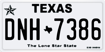 TX license plate DNH7386