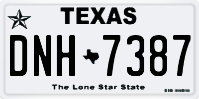 TX license plate DNH7387