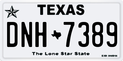 TX license plate DNH7389