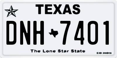 TX license plate DNH7401