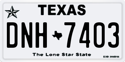 TX license plate DNH7403