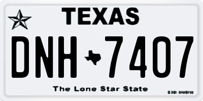 TX license plate DNH7407