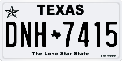TX license plate DNH7415