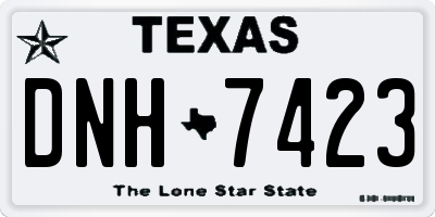 TX license plate DNH7423