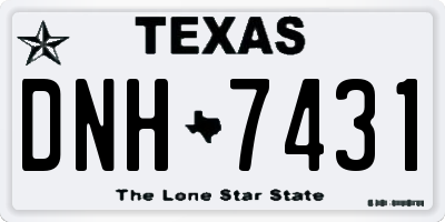 TX license plate DNH7431