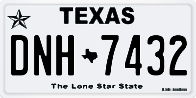 TX license plate DNH7432