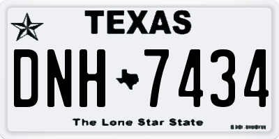 TX license plate DNH7434