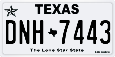 TX license plate DNH7443