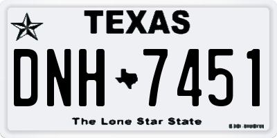TX license plate DNH7451