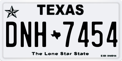 TX license plate DNH7454