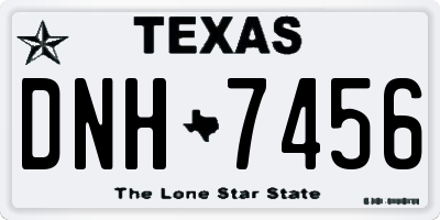 TX license plate DNH7456