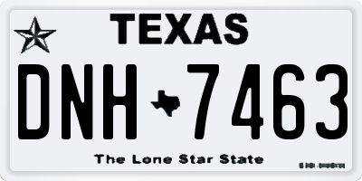 TX license plate DNH7463