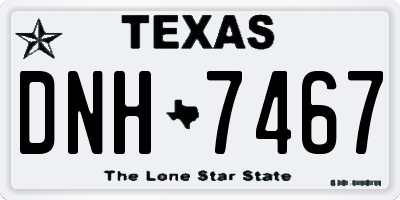 TX license plate DNH7467