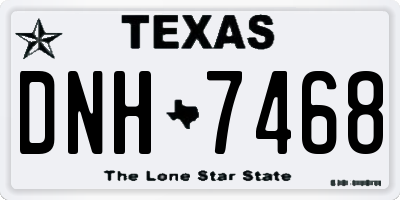TX license plate DNH7468