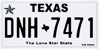 TX license plate DNH7471