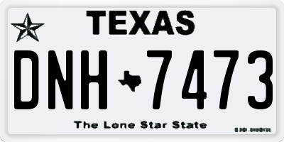 TX license plate DNH7473